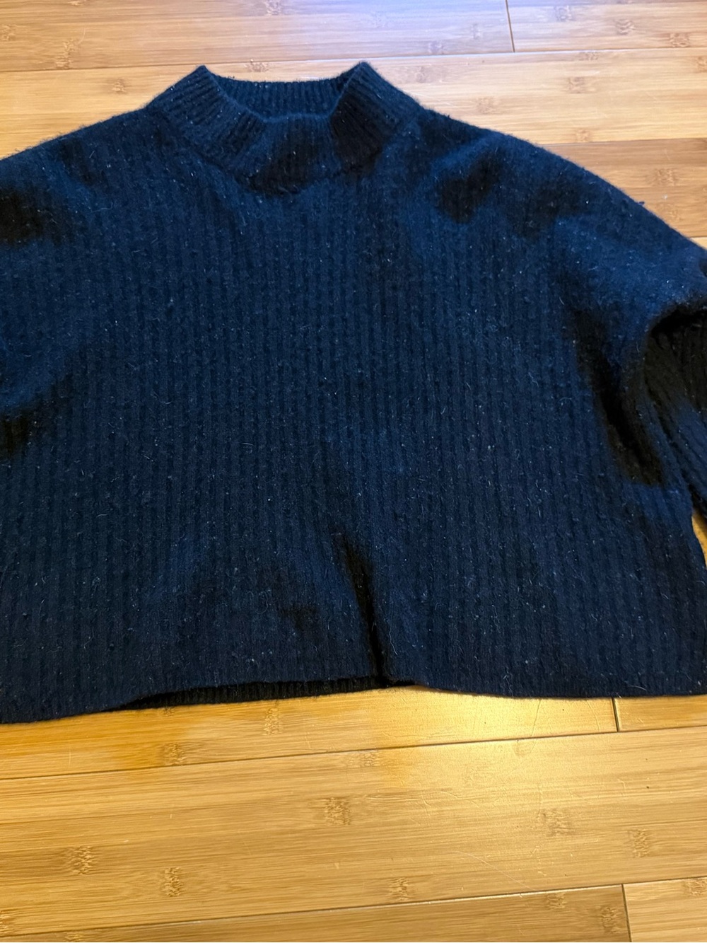 Madewell Black Ribbed Mockneck Sweater